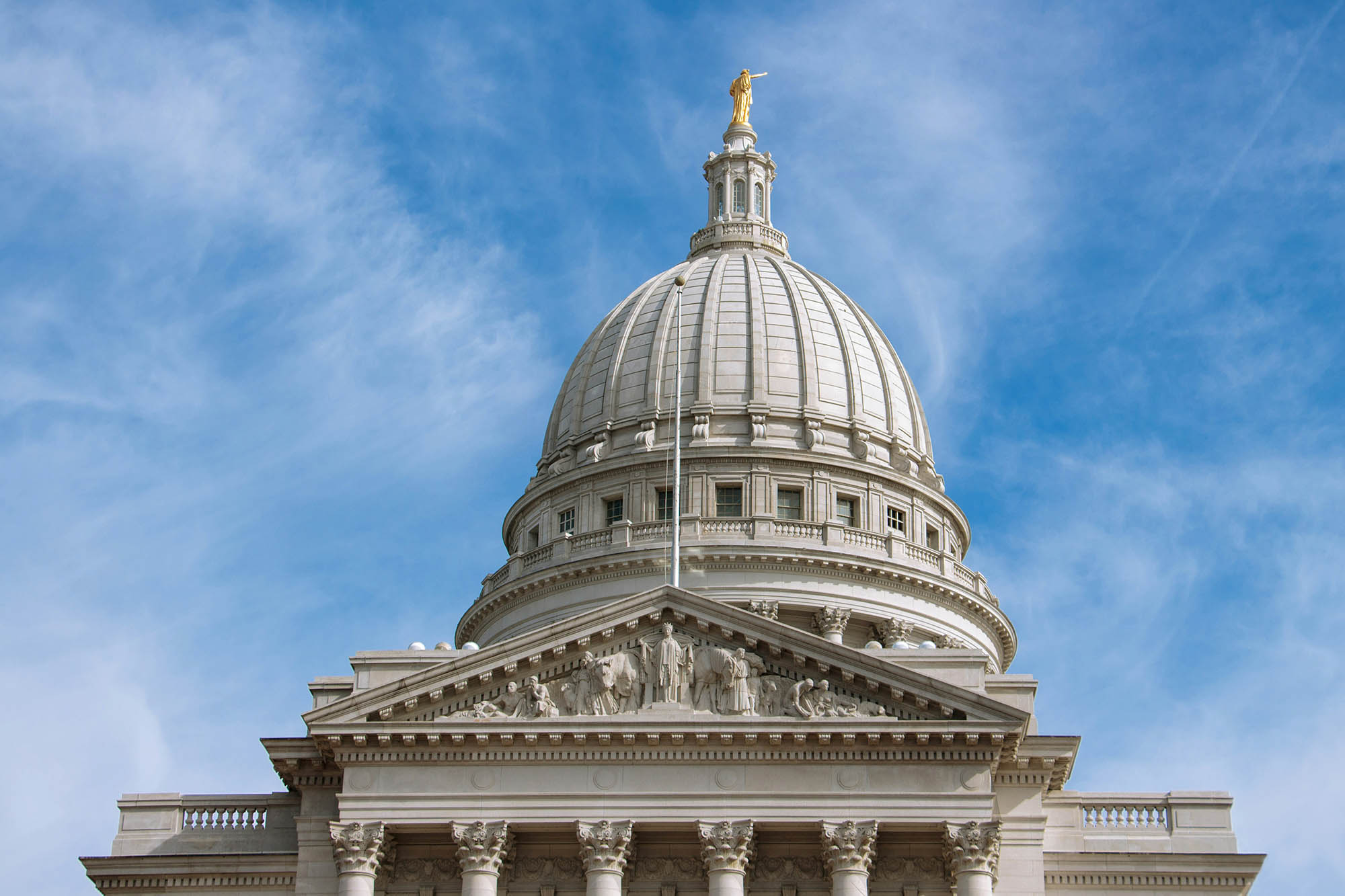 Top of capital building in Madison, Wisconsin